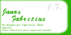 janos fabritius business card