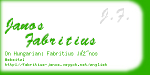 janos fabritius business card